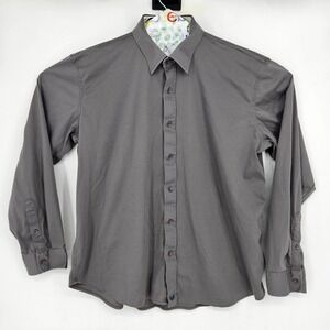 Butter Cloth Shirt Mens‎ 2XL Gray Preppy Button Up Stretch Long Sleeve FLAWS